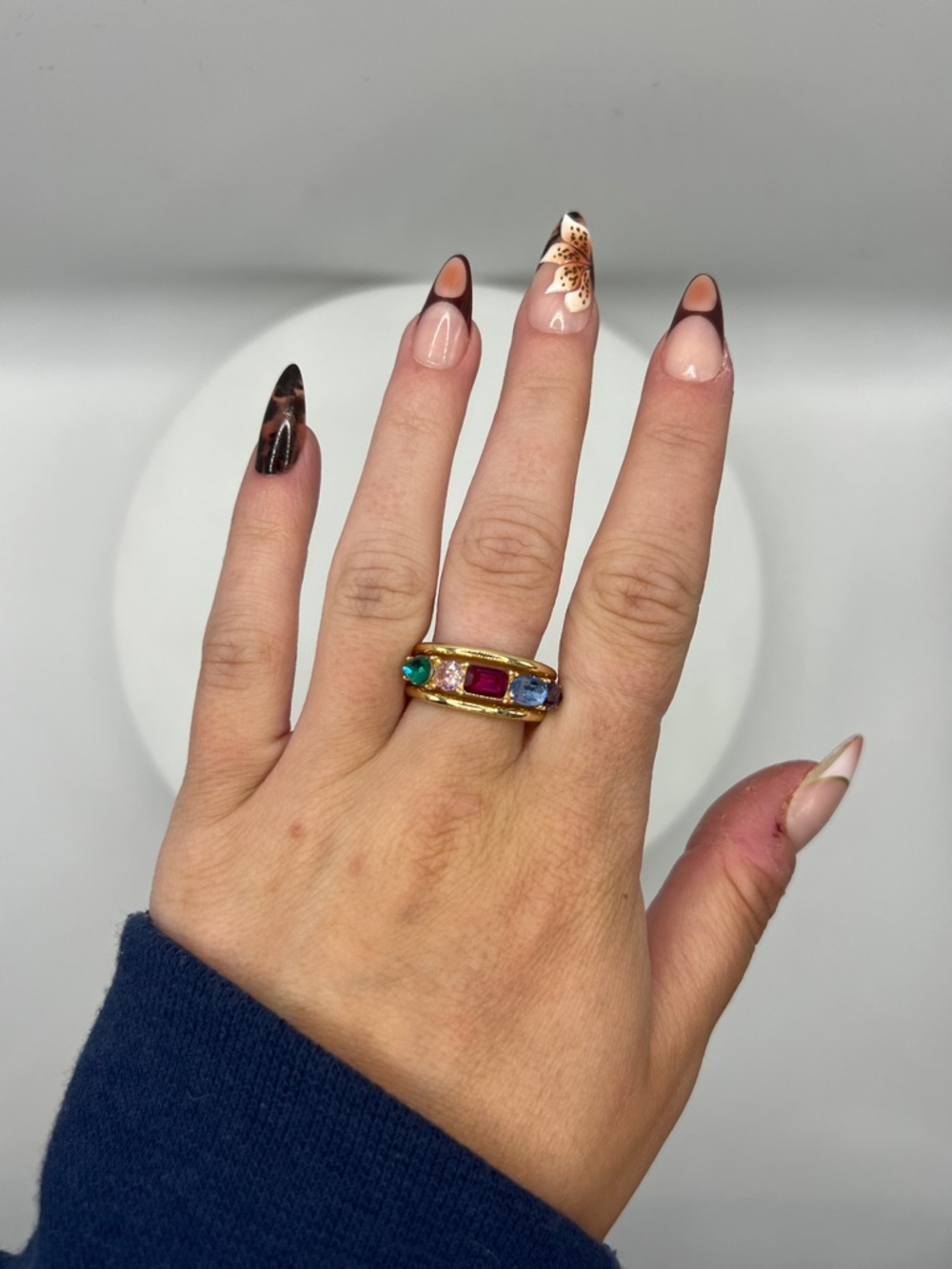 On 34th Multicolor Crystal Band Ring - Picture 6 of 6